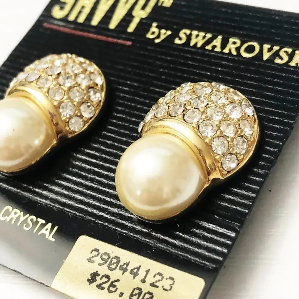 Vintage Savvy by Swarovski Mushroom Earrings NOS
